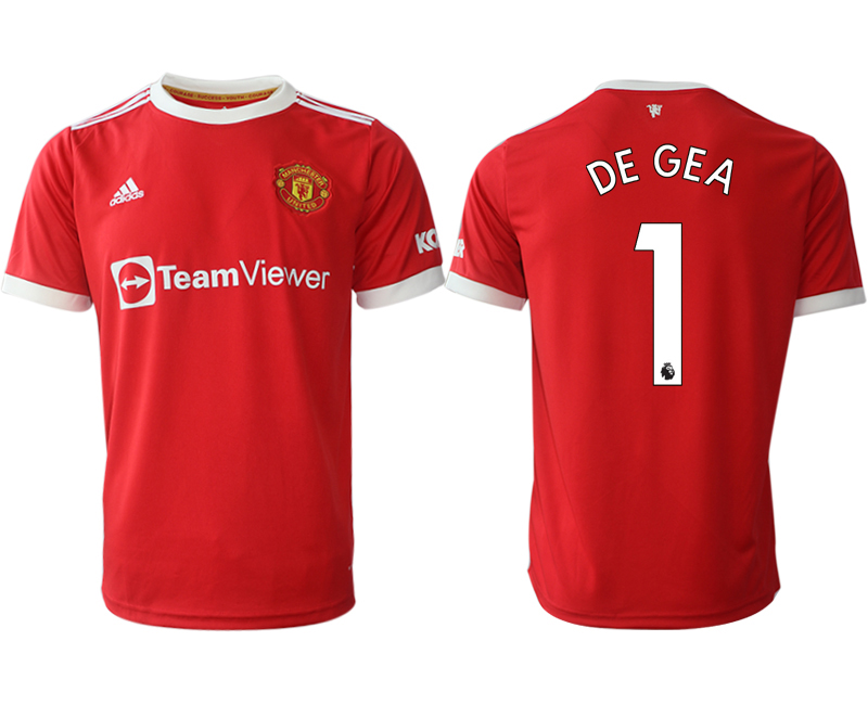 Men 2021-2022 Club Manchester United home red aaa version #1 Adidas Soccer Jersey